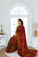 Ranipur Cotton Voile Saree- Maroon