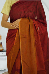 Ranipur Cotton Voile Saree- Maroon