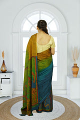 Ranipur Voile Cotton Saree – Blue & Green