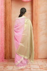 Maheshwari Silk Cotton Saree – Light Pink | Traditional handloom Weave