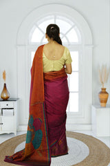 Ranipur Voile Cotton Saree – Dark Magenta