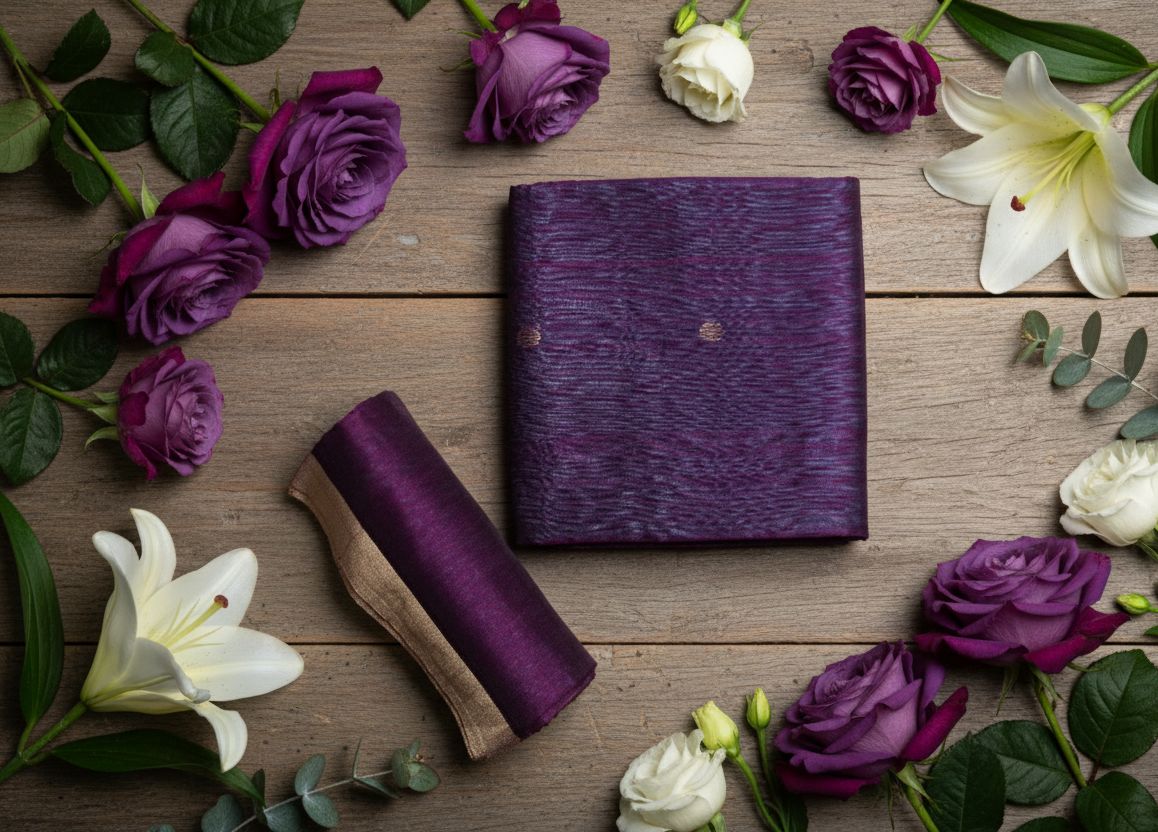 Chanderi Silk Cotton Suit – Purple & Sky Blue