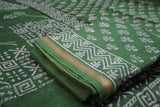 Chanderi Silk Cotton Dabu Print Suit Set – Green