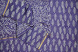 Chanderi Silk Cotton Dabu Print Suit – Dark Indigo