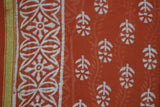 Chanderi Silk Cotton Dabu Print Suit – Orange
