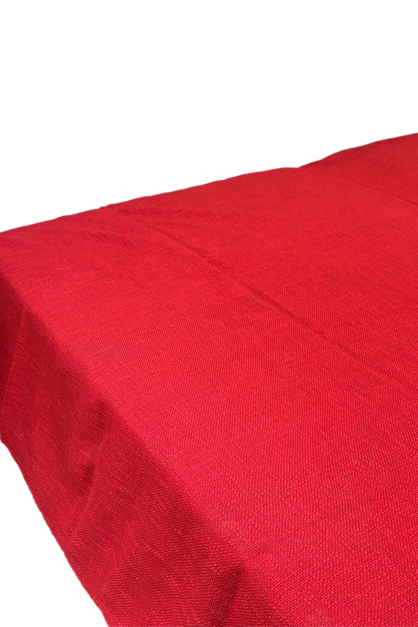 Kachha Suti Handwoven King Size Bedsheet / Bedcover – Red