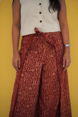 Rock Painting Pure Silk Fisherman Trouser