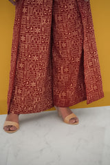 Rock Painting Pure Silk Fisherman Trouser