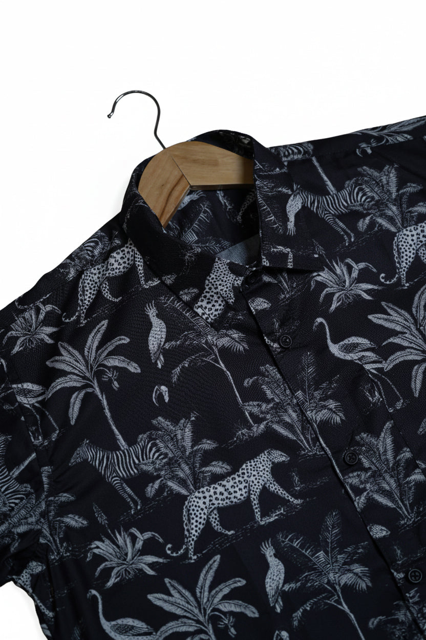 Mix Cotton Jungle Printed Men’s Shirt