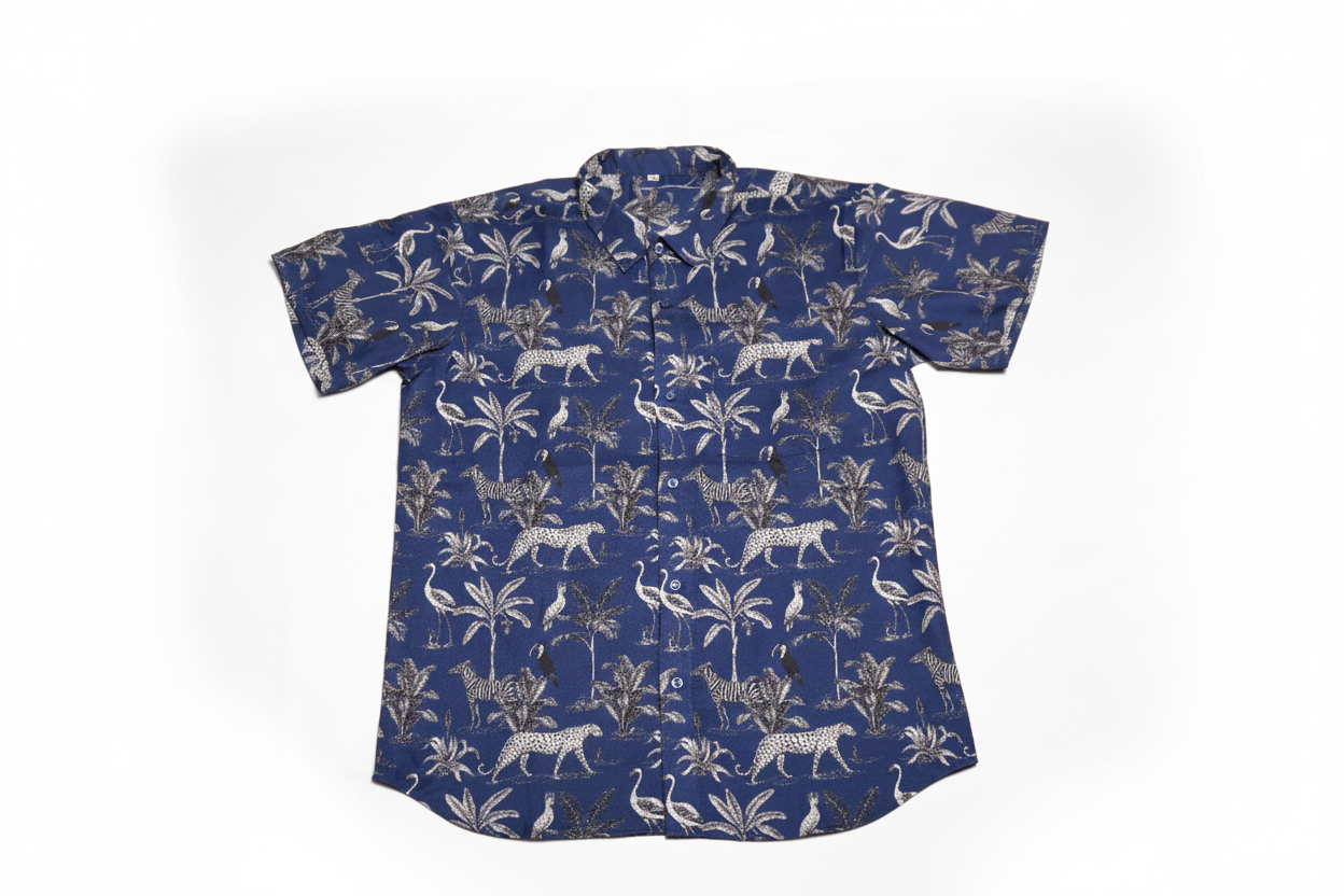 Mix Cotton Jungle Printed Men’s Shirt