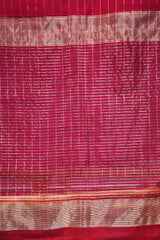 Elegant Rani Pink Maheshwari Cotton Silk Check Border Saree