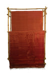 Rust Copper Maheshwari Silk Cotton Full Tissue Saree with Metallic Sheen