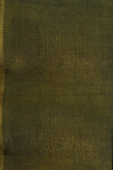 Olive Green Maheshwari Silk Cotton Full Tissue Saree with Metallic Sheen
