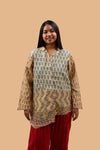 Women's Chanderi Printed Patchwork Jacket