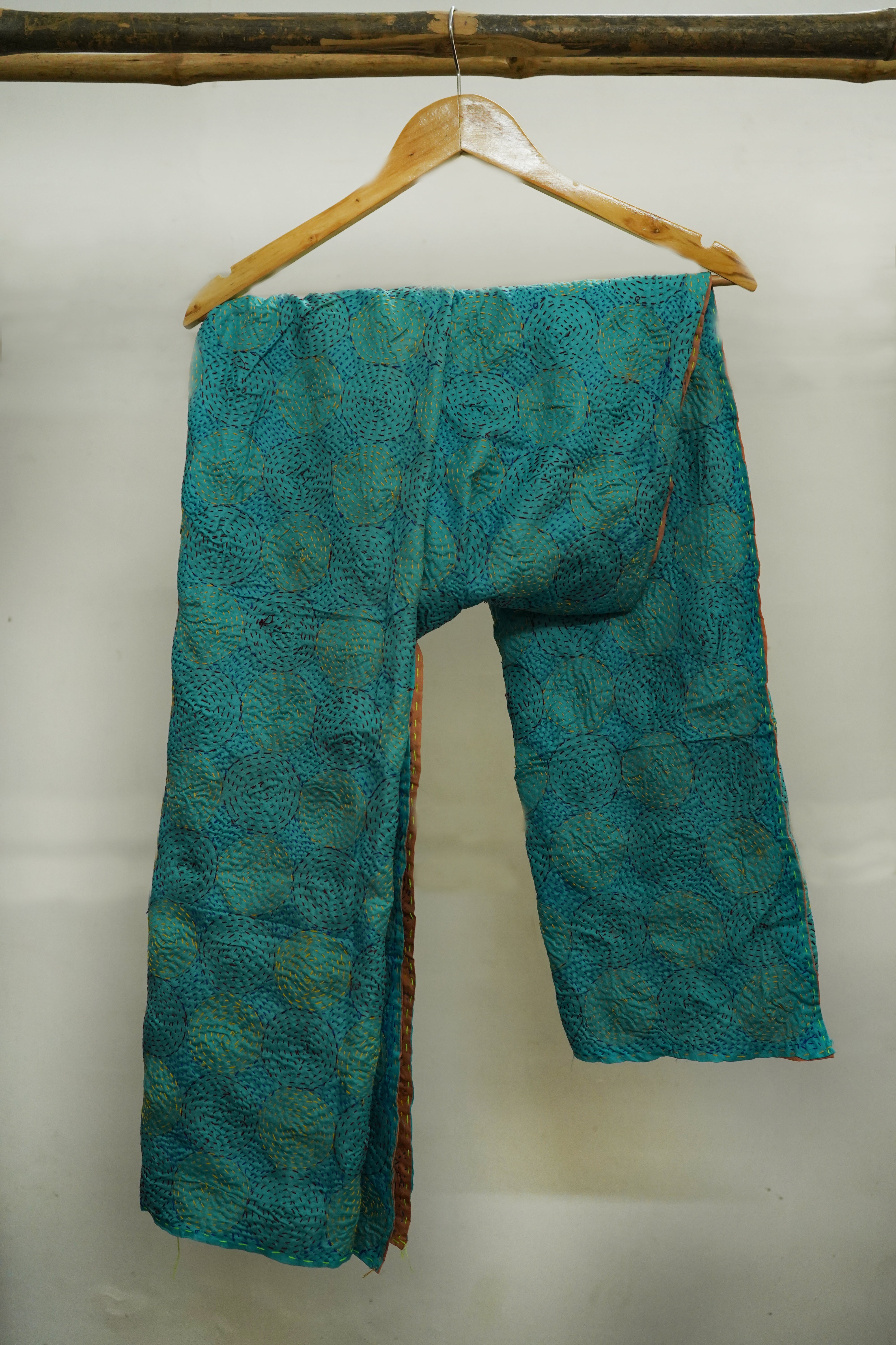 Reversible Handcrafted Kantha Work Silk Dupatta