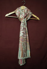 Pure Pashmina Handwoven Kani Work Shawl – Golden Yellow with Multicolour