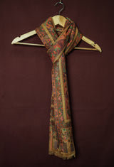 Handwoven Pure Kashmiri Pashmina Kani Work Shawl – Golden Yellow with Multicolour