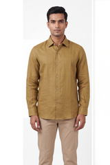 Men's Pure Linen Full Sleeve Regular Fit Shirt