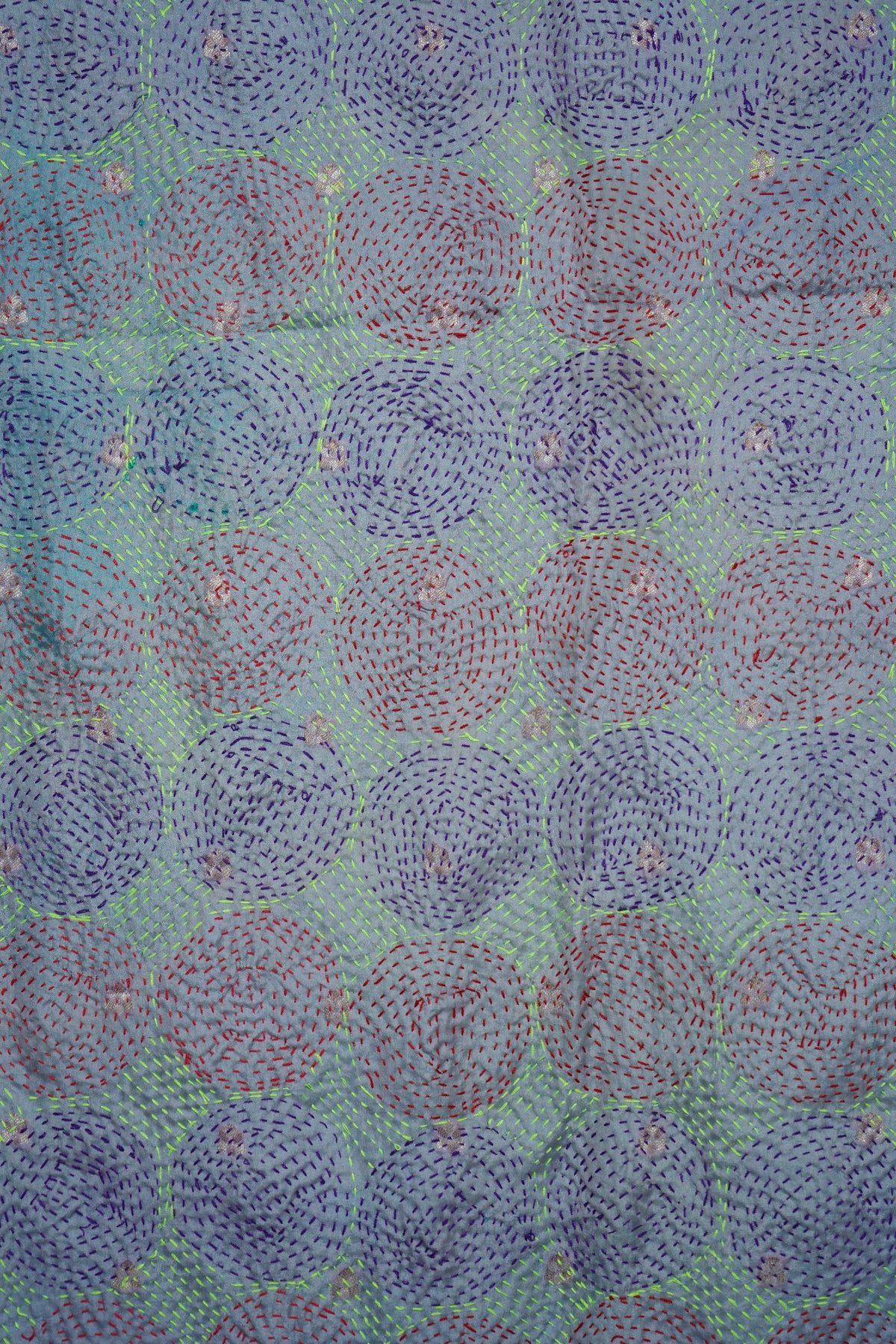 Reversible Pure Silk Kantha Work Dupatta