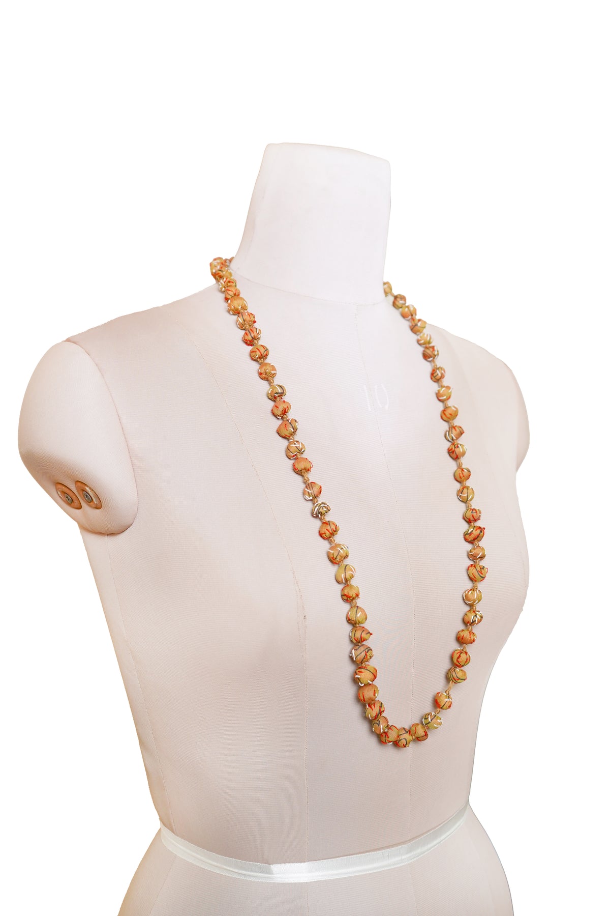 Handmade Recycled Silk Bead Necklace