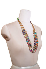Handmade Recycled Silk Bead Necklace