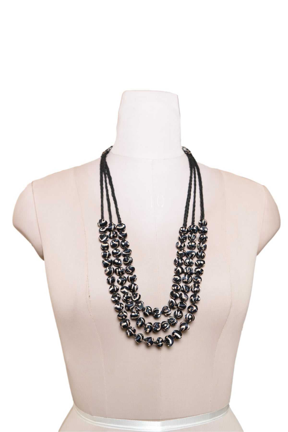 Handmade Recycled Silk Bead Necklace