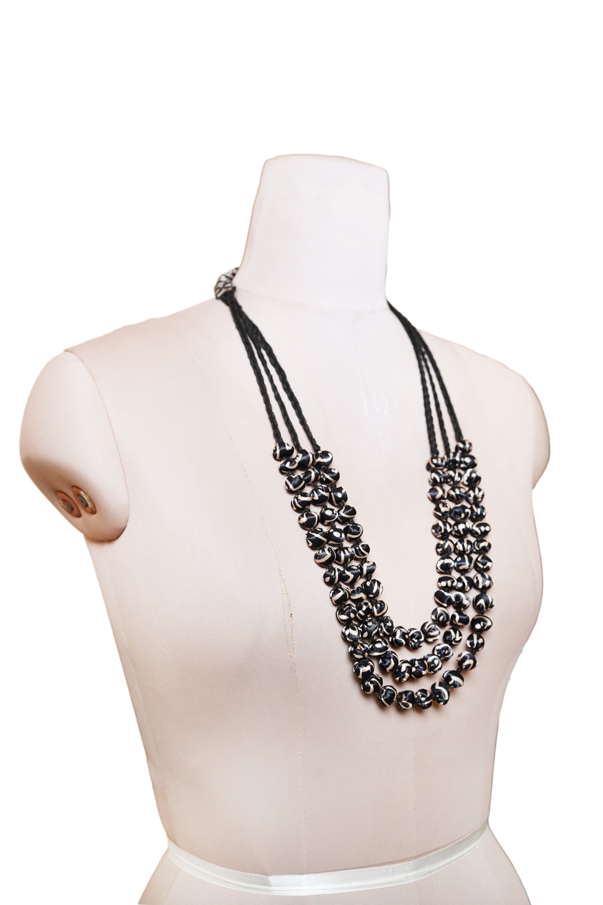 Handmade Recycled Silk Bead Necklace
