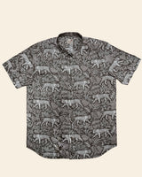 Men’s Mix Cotton TigerTropical Print Casual Shirt