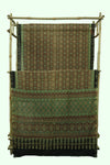 Vintage Olive Green & Rust Chanderi Cotton Silk Ajrak Hand Block Print Saree with Blouse Piece