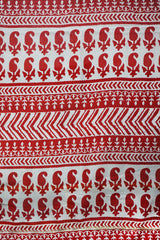 Chanderi Cotton Silk Red & White Batik Print Saree