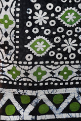 Chanderi Cotton Silk Black & Green Batik Print Saree