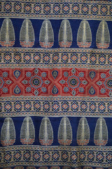 Regal Indigo Blue & Rust Chanderi Cotton Silk Saree Heritage Ajrak Print Design Saree with Blouse Piece