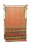 Elegant RedChanderi Cotton Silk Saree with Block Print with Blouse Piece