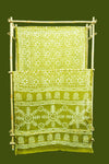 Lime Green Cotton Silk ChanderiSareeDabu Print With Blouse Piece
