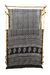 Black & White Cotton Silk Chanderi Saree with Elegant Ethnic Print