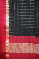Maheshwari Cotton Silk Saree with Silk Check Border
