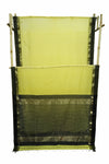 Elegant Yellow Maheshwari Cotton Silk Check Border Saree