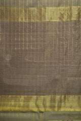 Maheshwari Cotton Silk Royal Purple Silk Check Border Saree