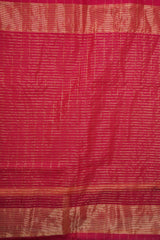 Maheshwari Cotton Silk Rani Pink Silk Check Border Saree