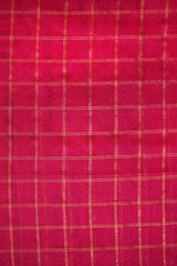Maheshwari Cotton Silk Rani Pink Silk Check Border Saree