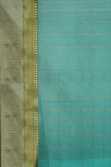 Maheshwari Cotton Silk Light Blue Silk Check Border Saree