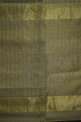 Maheshwari Cotton Silk Chocolate Brown Silk Check Border Sare
