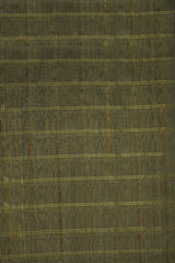 Maheshwari Cotton Silk Chocolate Brown Silk Check Border Sare