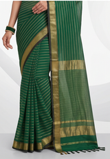 Maheshwari Cotton Silk Chatai Border Stripes Saree