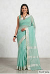 Maheshwari Cotton Silk Silver Border Saree