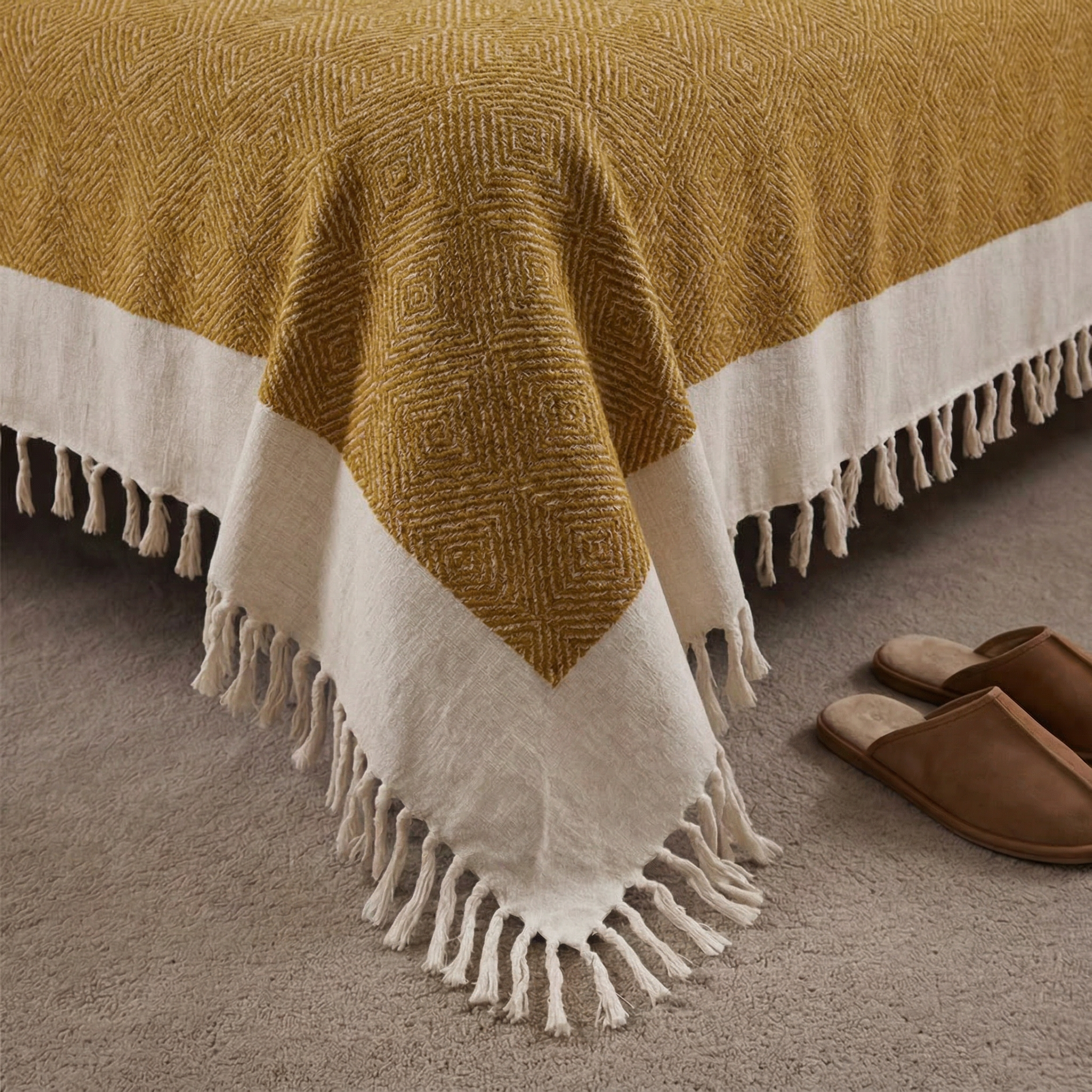 Kachcha Suti Pure Cotton Handwoven King Size Bed Cover