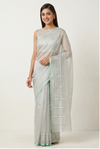 Maheshwari Cotton Silk Silver Tissue Saree
