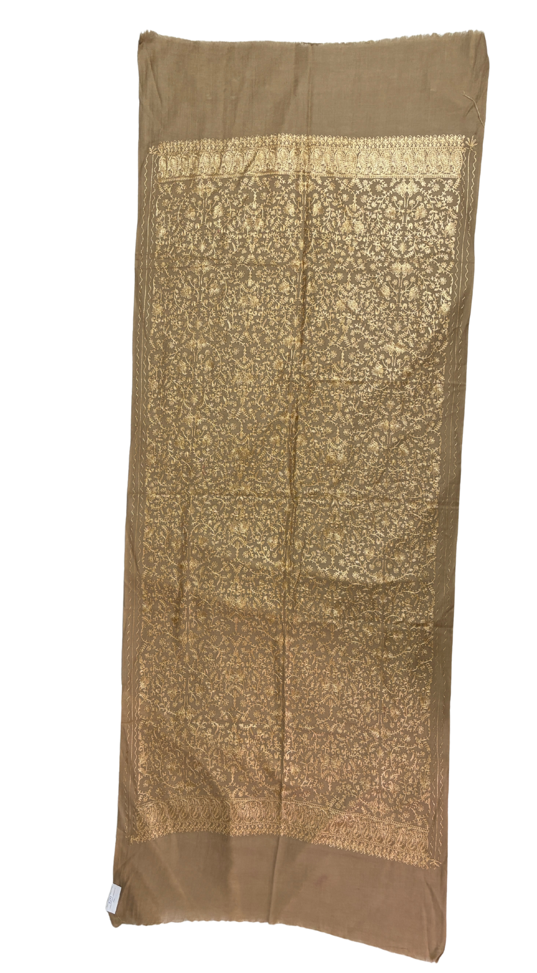 Pashmina Aari Work Shawl- Dull Brown