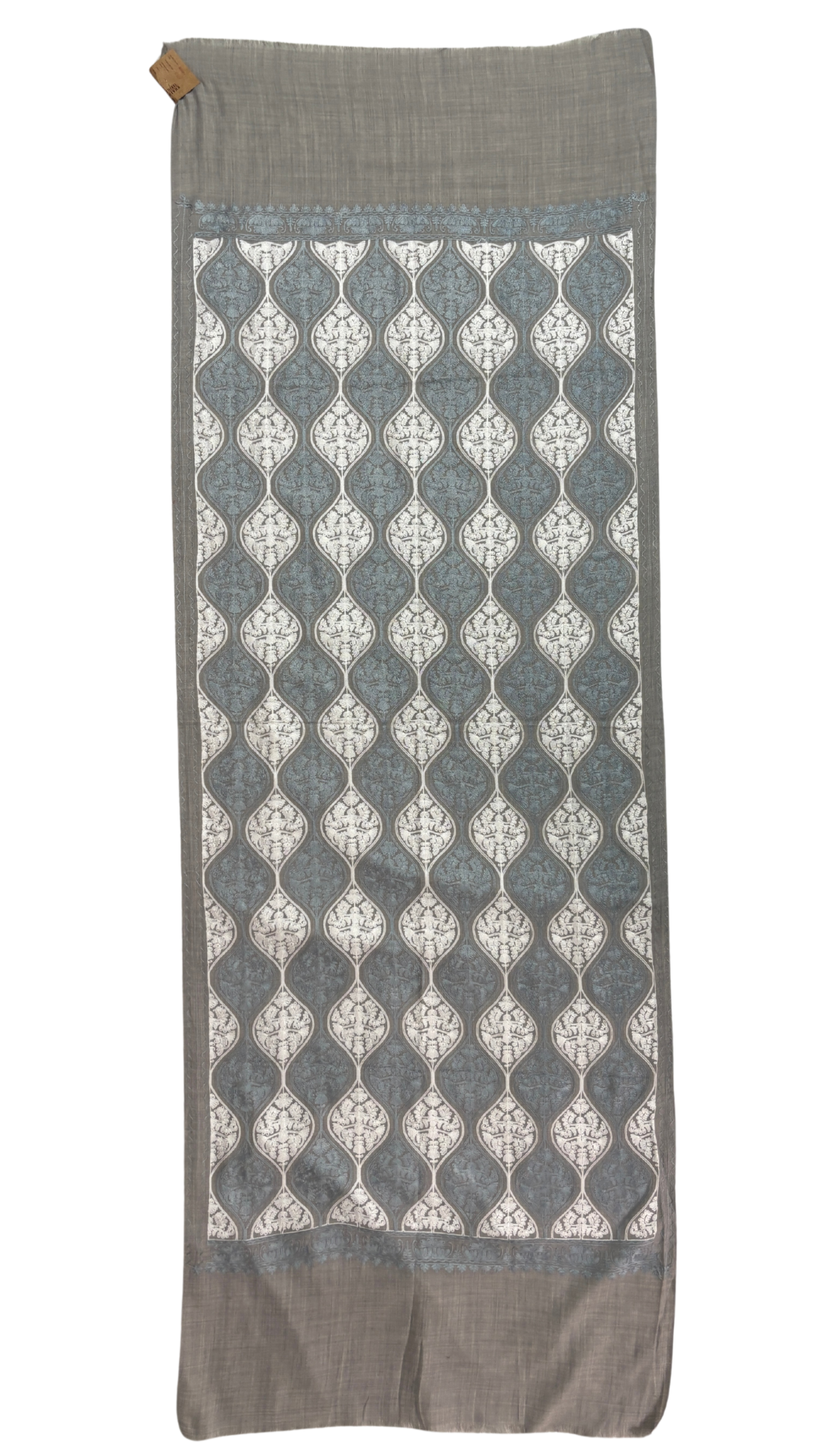 Premium Pashmina Aari Work Shawl – Greige