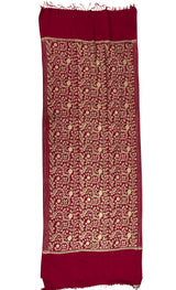 Pashmina Aari Work Shawl – Magenta